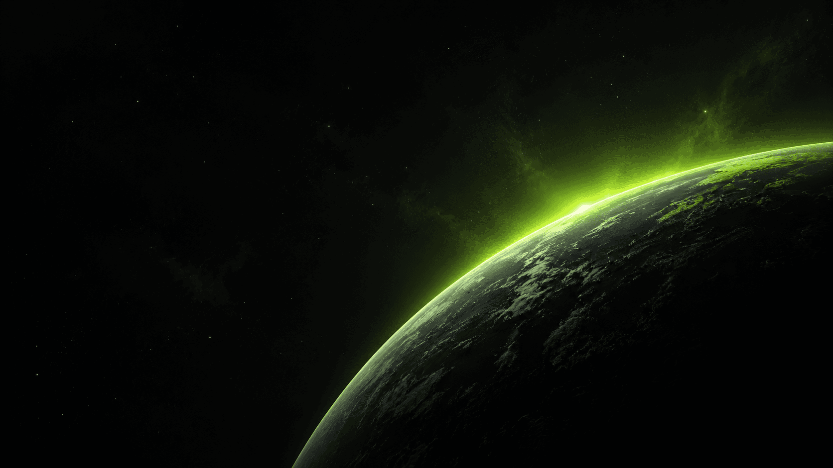 Atmospheric planet curvature background