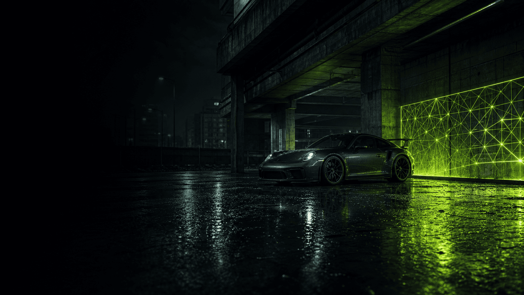 Peak Studios neon collision system scene