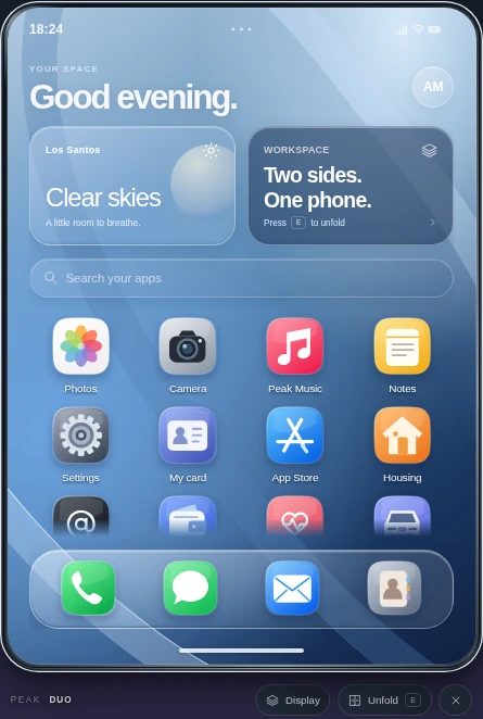 The actual home-screen customization controls